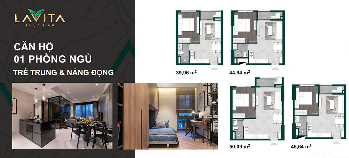 Thiết kế căn hộ 1PN Lavita Thuận An