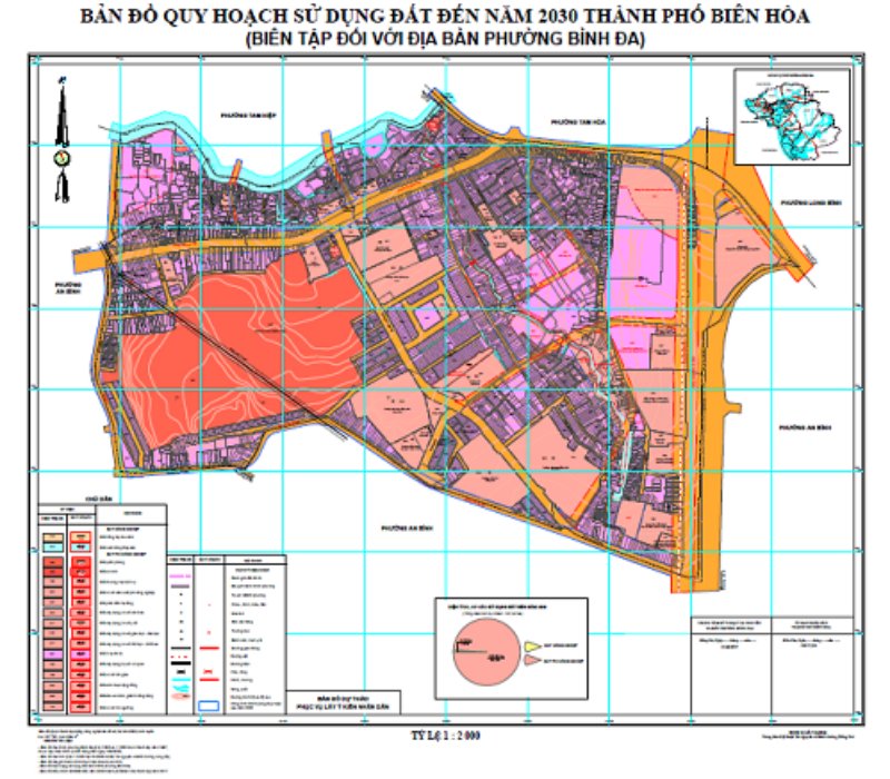 Bảng đồ quy hoạch sử dụng đất phường Bình Đa, TP Biên Hòa