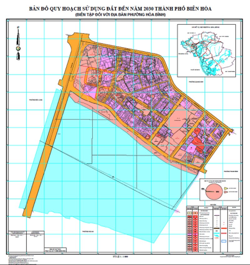 Bảng đồ quy hoạch sử dụng đất phường Hòa Bình, TP Biên Hòa