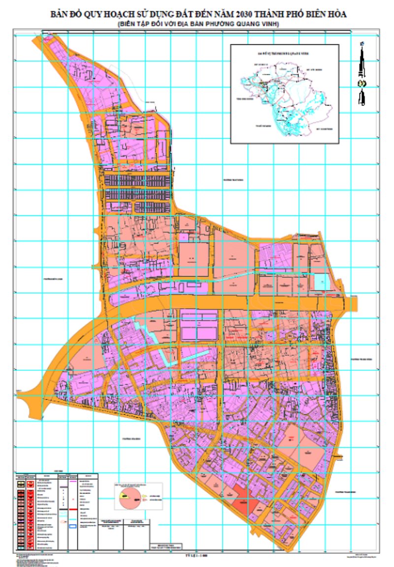 Bảng đồ quy hoạch sử dụng đất phường Quang Vinh, TP Biên Hòa