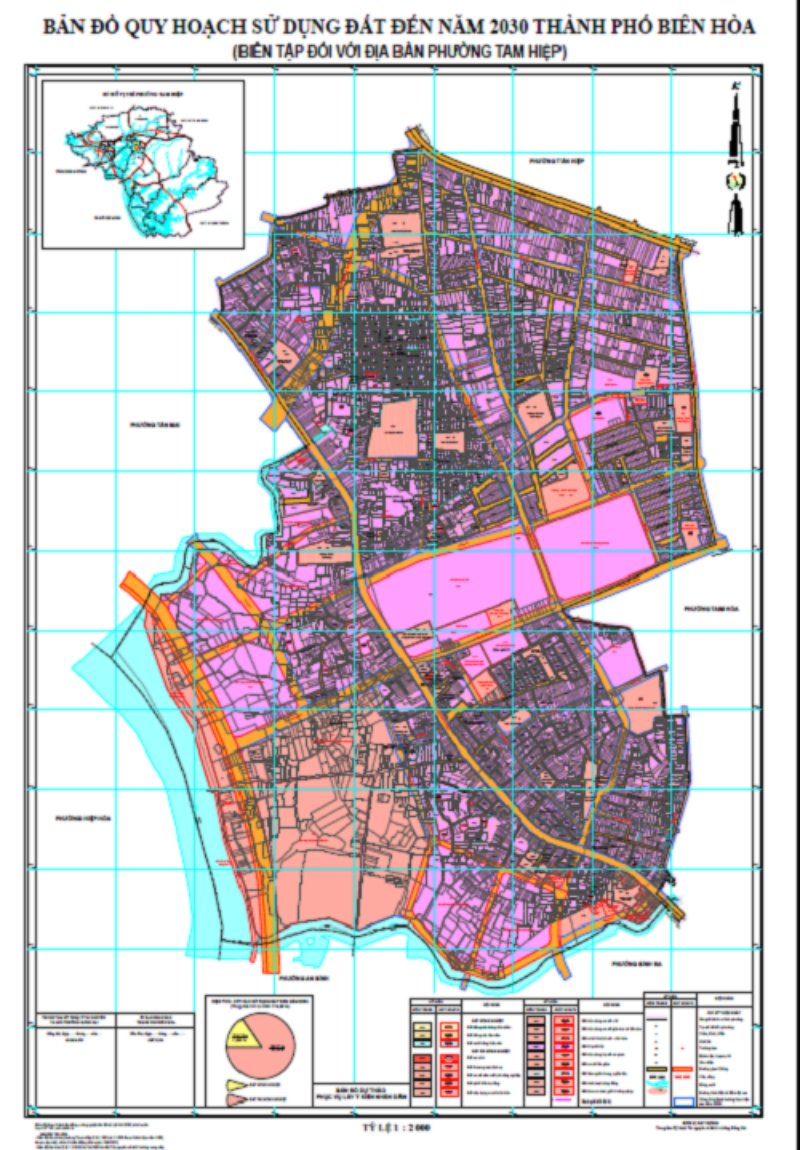 Bảng đồ quy hoạch sử dụng đất phường Tam Hiệp, TP Biên Hòa