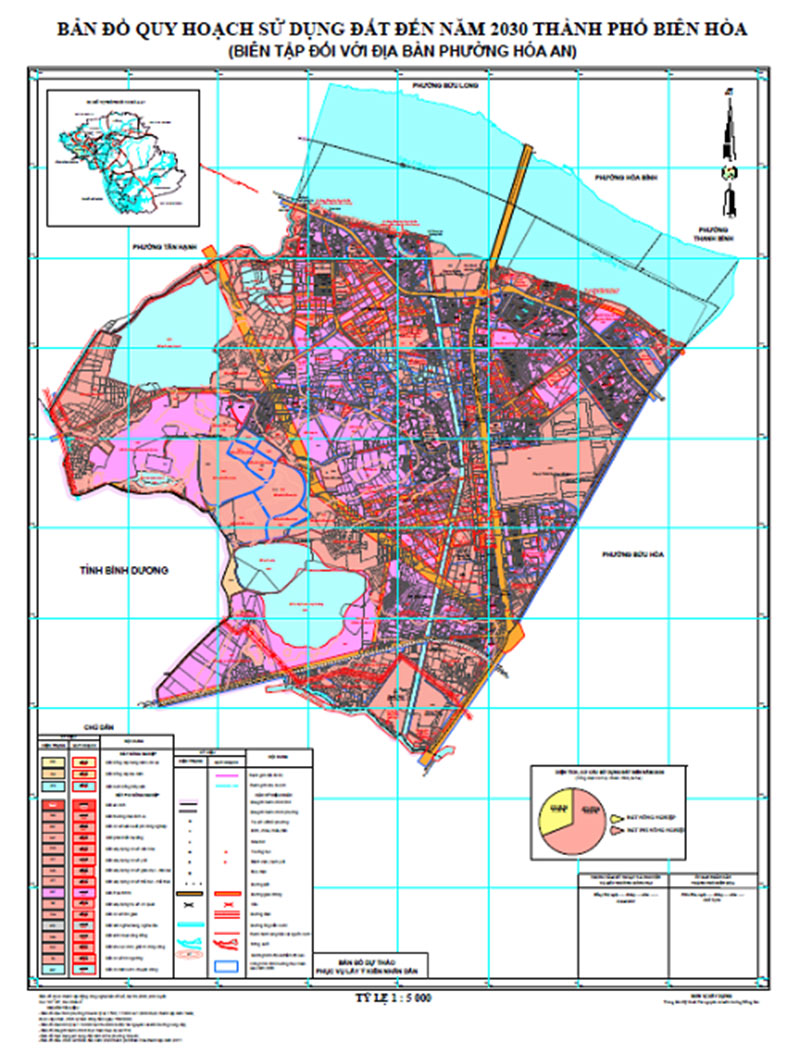 Bảng đồ quy hoạch sử dụng đất phường Hóa An, TP Biên Hòa