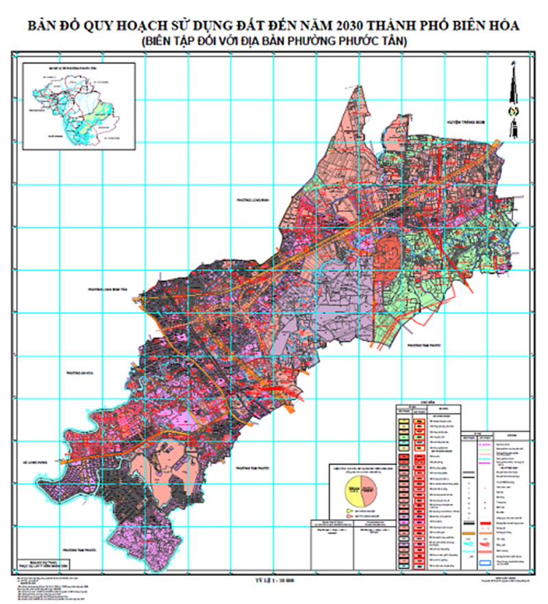 Bảng đồ quy hoạch sử dụng đất phường Phước Tân, TP Biên Hòa