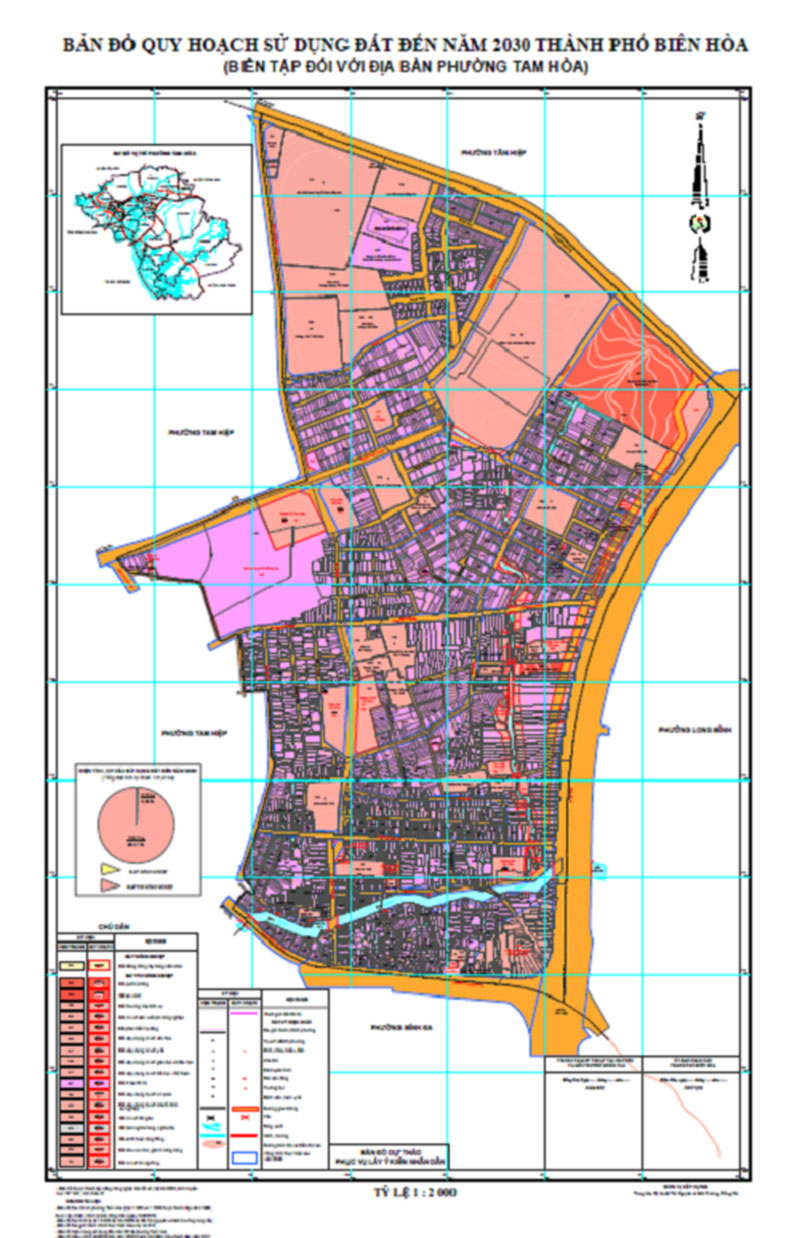 Bảng đồ quy hoạch sử dụng đất phường Tam Hòa, TP Biên Hòa