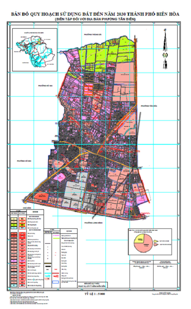 Bảng đồ quy hoạch sử dụng đất phường Tân Biên, TP Biên Hòa