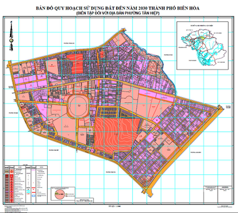 Bảng đồ quy hoạch sử dụng đất phường Tân Hiệp, TP Biên Hòa