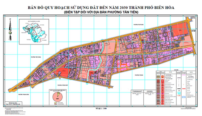 Bảng đồ quy hoạch sử dụng đất phường Tân Tiến, TP Biên Hòa