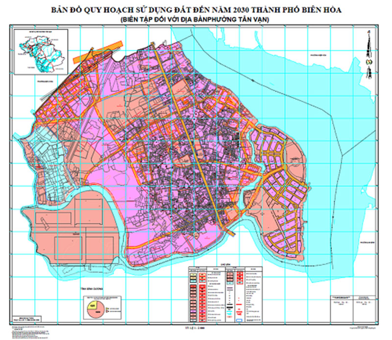Bảng đồ quy hoạch sử dụng đất phường Tân Vạn, TP Biên Hòa