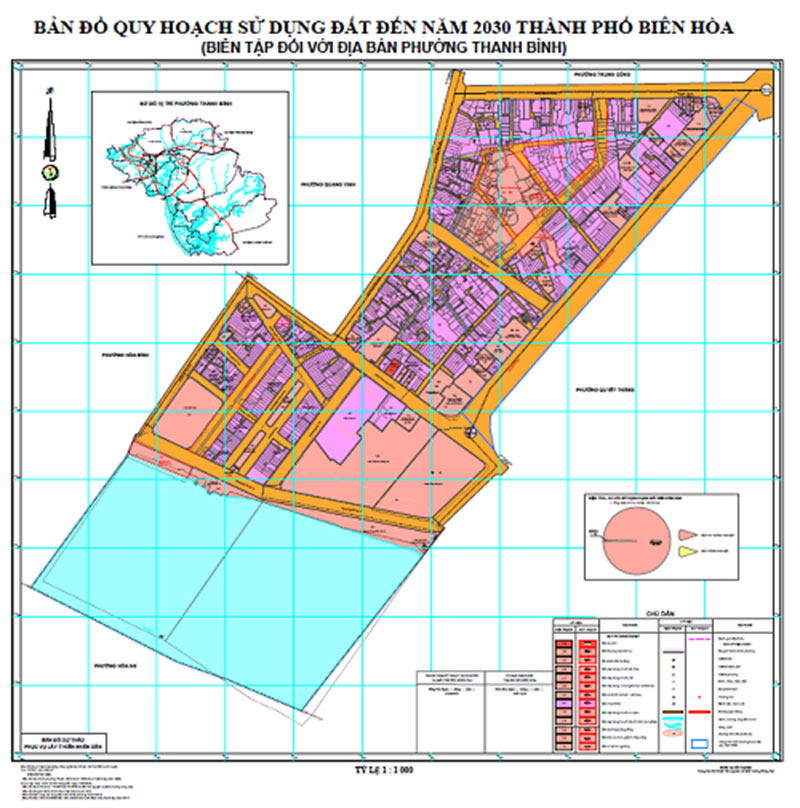 Bảng đồ quy hoạch sử dụng đất phường Thanh Bình, TP Biên Hòa