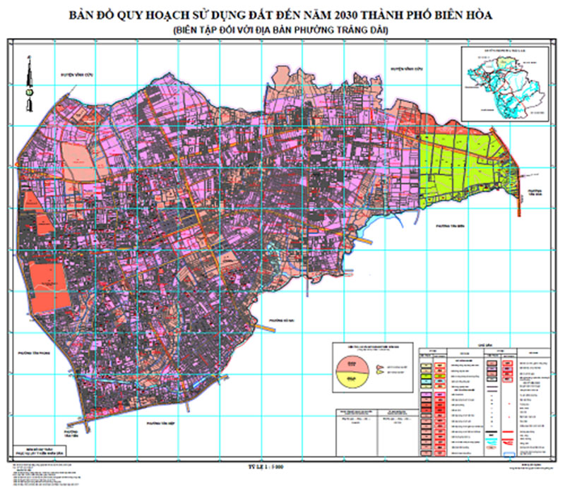 Bảng đồ quy hoạch sử dụng đất phường Trảng Dài, TP Biên Hòa