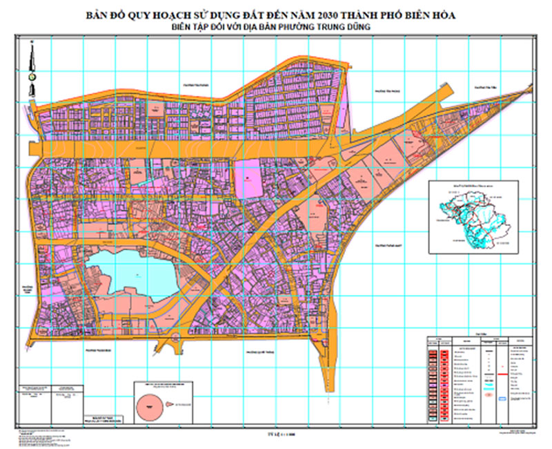 Bảng đồ quy hoạch sử dụng đất phường Trung Dũng, TP Biên Hòa