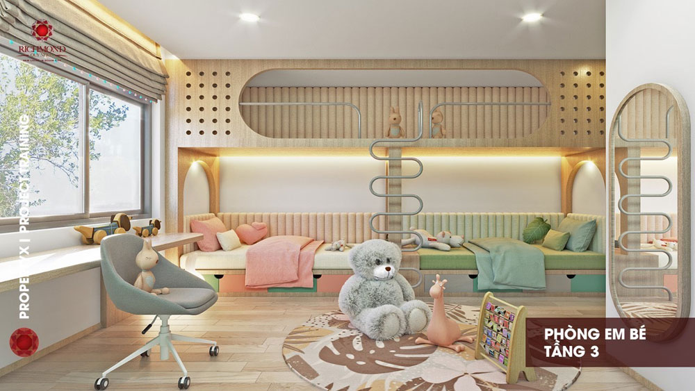 Phòng ngủ em bé nhà mẫu dự án Richmond Quy Nhơn