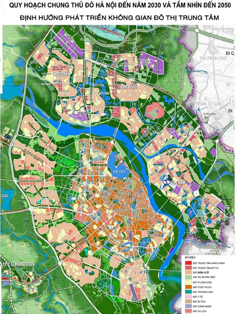Bản đồ quy hoạch Hà Nội mới nhất 2030 tầm nhìn 2050